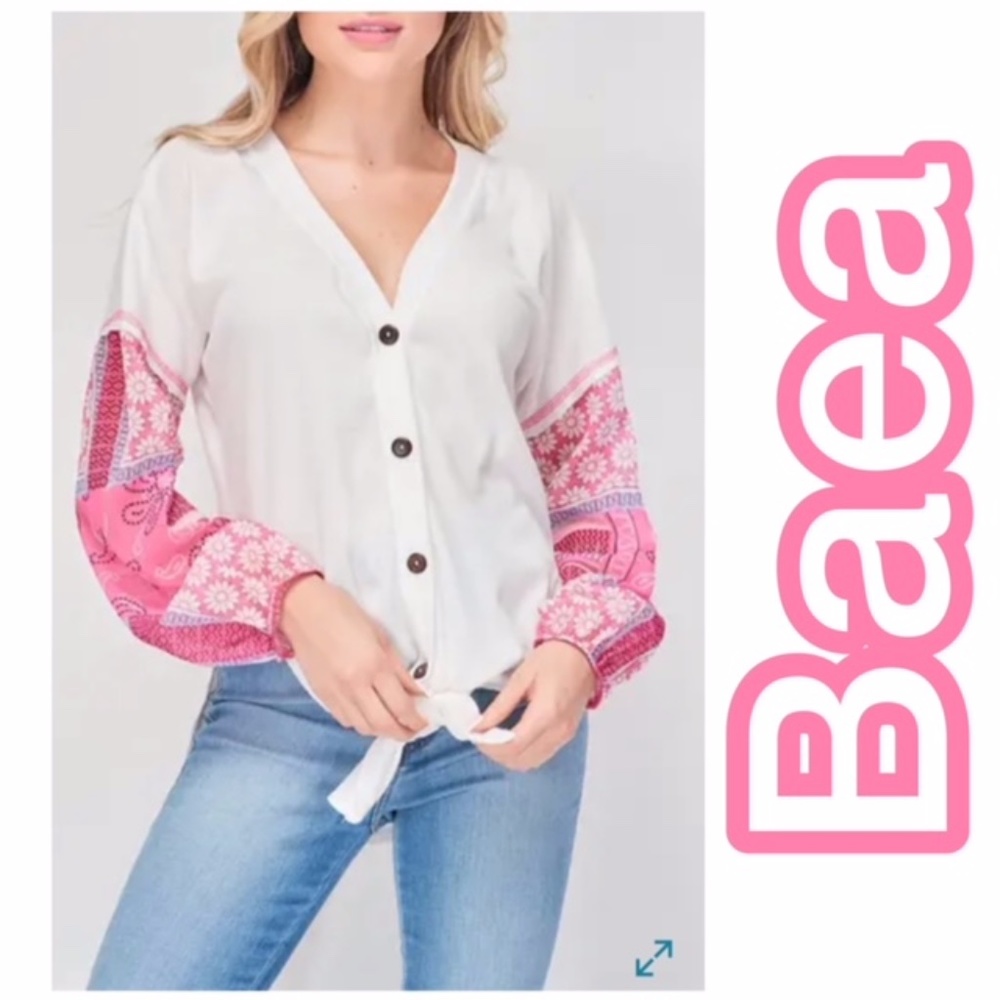 NWT BAEA BOHO MIXED CARDIGAN